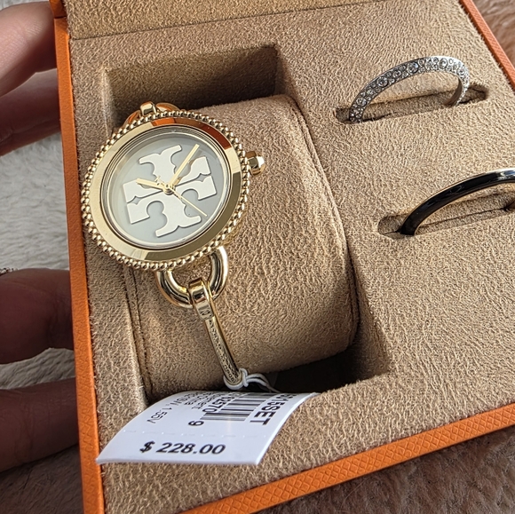 TORY BURCH The Miller Gold Tone Stainless Bangle Bracelet Watch - Picture 8 of 8